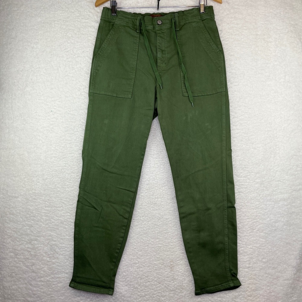 Judy Blue Olive Green Utility Jogger Pants High Rise Drawstring Size M #2048